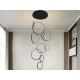 LED design mennyezeti lámpa 290W, 15500 lm, 3000K-6500K, fekete, IP20, 2x600+3x500+5x300 mm - J4371/