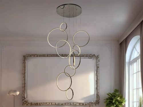 LED mennyezeti lámpa, 290W, 15500 lm, 3000K–6500K állítható, IP20, fém/akril, függesztett - J4371/BC