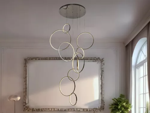 LED mennyezeti lámpa, 290W, 15500 lm, 3000K–6500K állítható, IP20, fém/akril, függesztett - J4371/BC