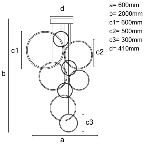LED mennyezeti lámpa, 290W, 15500 lm, 3000K–6500K állítható, IP20, fém/akril, függesztett - J4371/BC