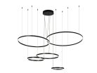LED design mennyezeti lámpa 220W, 12500 lm, 3000K-6500K, fekete, IP20, 1000+800+600+400+300 mm - J43