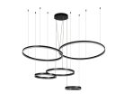 LED design mennyezeti lámpa 220W, 12500 lm, 3000K-6500K, fekete, IP20, 1000+800+600+400+300 mm - J43