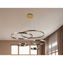   LED mennyezeti lámpa, 220W, 12500 lm, 3000K–6500K állítható, IP20, fém/akril, függesztett - J4372/G