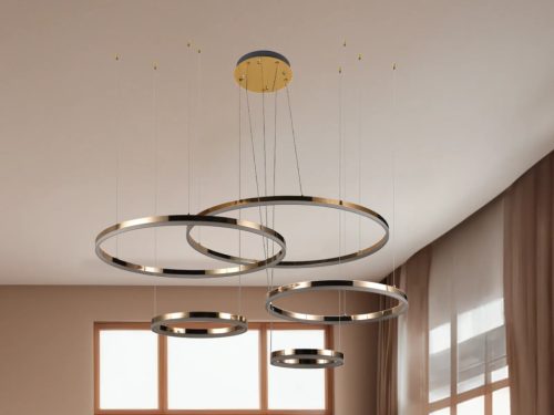 LED mennyezeti lámpa, 220W, 12500 lm, 3000K–6500K állítható, IP20, fém/akril, függesztett - J4372/G