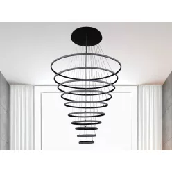   LED mennyezeti lámpa, 365W, 30000 lm, 3000K–6500K állítható, IP20, fém/akril, függesztett - J4373/B