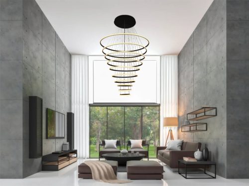 LED mennyezeti lámpa, 365W, 30000 lm, 3000K–6500K állítható, IP20, fém/akril, függesztett - J4373/B