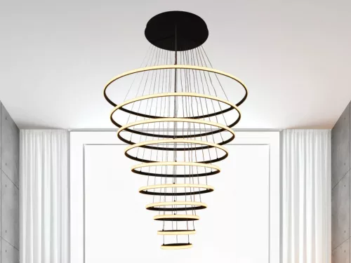 LED mennyezeti lámpa, 365W, 30000 lm, 3000K–6500K állítható, IP20, fém/akril, függesztett - J4373/B