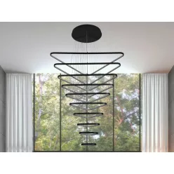   LED mennyezeti lámpa, 385W, 29000 lm, 3000K–6500K állítható, IP20, fém/akril, függesztett - J4374/B