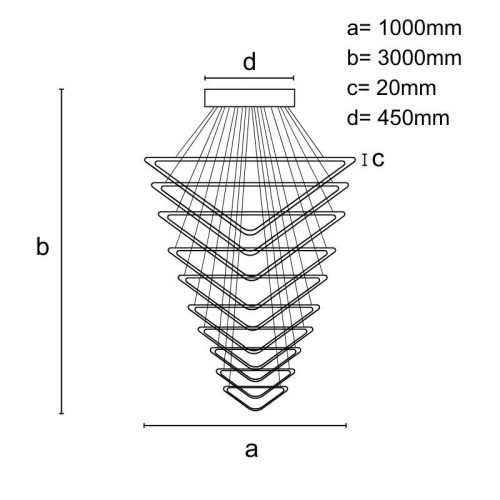 LED mennyezeti lámpa, 385W, 29000 lm, 3000K–6500K állítható, IP20, fém/akril, függesztett - J4374/B