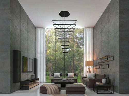LED mennyezeti lámpa, 385W, 29000 lm, 3000K–6500K állítható, IP20, fém/akril, függesztett - J4374/B
