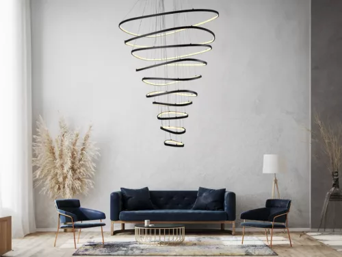 LED mennyezeti lámpa, 370W, 30000 lm, 3000K–6500K állítható, IP20, fém/akril, függesztett - J4375/B