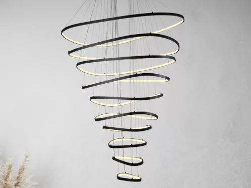 LED mennyezeti lámpa, 370W, 30000 lm, 3000K–6500K állítható, IP20, fém/akril, függesztett - J4375/B