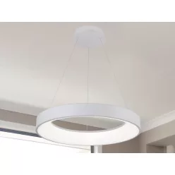   LED design mennyezeti lámpa 45W, 3300lm, 3000K-6500K, RF 2,4GHz vezérlés, IP20, Ø600x60mm - J4376/W