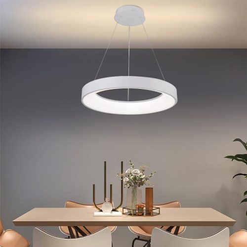 LED design mennyezeti lámpa 45W, 3300lm, 3000K-6500K, RF 2,4GHz vezérlés, IP20, Ø600x60mm - J4376/W