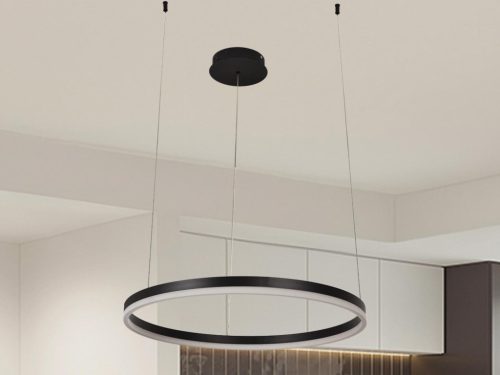 LED design mennyezeti lámpa 42W, 2800 lm, 3000K-6500K, fekete, IP20, 600mm - J4378/B