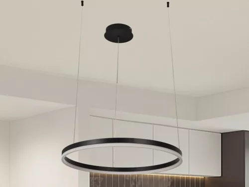 LED design mennyezeti lámpa 42W, 2800 lm, 3000K-6500K, fekete, IP20, 600mm - J4378/B