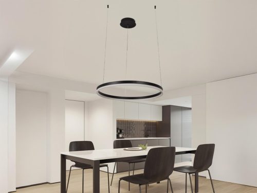 LED design mennyezeti lámpa 42W, 2800 lm, 3000K-6500K, fekete, IP20, 600mm - J4378/B