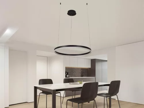 LED design mennyezeti lámpa 42W, 2800 lm, 3000K-6500K, fekete, IP20, 600mm - J4378/B