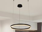 LED design mennyezeti lámpa 42W, 2800 lm, 3000K-6500K, fekete, IP20, 600mm - J4378/B