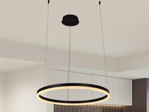 LED design mennyezeti lámpa 42W, 2800 lm, 3000K-6500K, fekete, IP20, 600mm - J4378/B