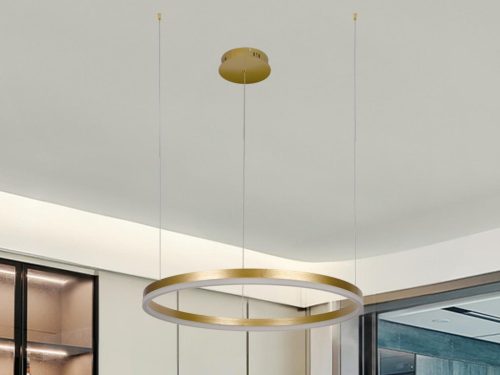 LED design mennyezeti lámpa 42W, 2800lm, 3000K-6500K, IP20, Ø600 mm, arany - J4378/G
