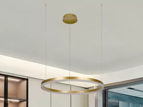 LED design mennyezeti lámpa 42W, 2800lm, 3000K-6500K, IP20, Ø600 mm, arany - J4378/G