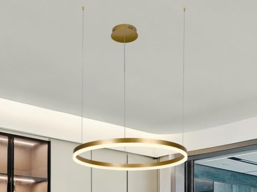 LED design mennyezeti lámpa 42W, 2800lm, 3000K-6500K, IP20, Ø600 mm, arany - J4378/G