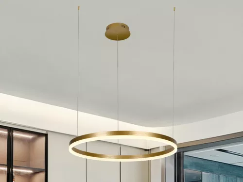 LED design mennyezeti lámpa 42W, 2800lm, 3000K-6500K, IP20, Ø600 mm, arany - J4378/G