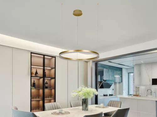 LED design mennyezeti lámpa 42W, 2800lm, 3000K-6500K, IP20, Ø600 mm, arany - J4378/G