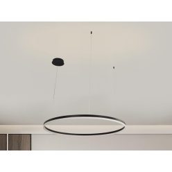   LED design mennyezeti lámpa 55W, 3700lm, 3000K-6500K, IP20, Ø800 mm, fekete - J4379/B