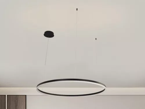 LED design mennyezeti lámpa 55W, 3700lm, 3000K-6500K, IP20, Ø800 mm, fekete - J4379/B