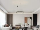 LED design mennyezeti lámpa 55W, 3700lm, 3000K-6500K, IP20, Ø800 mm, fekete - J4379/B