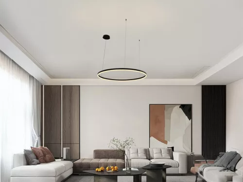 LED design mennyezeti lámpa 55W, 3700lm, 3000K-6500K, IP20, Ø800 mm, fekete - J4379/B