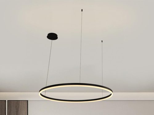 LED design mennyezeti lámpa 55W, 3700lm, 3000K-6500K, IP20, Ø800 mm, fekete - J4379/B