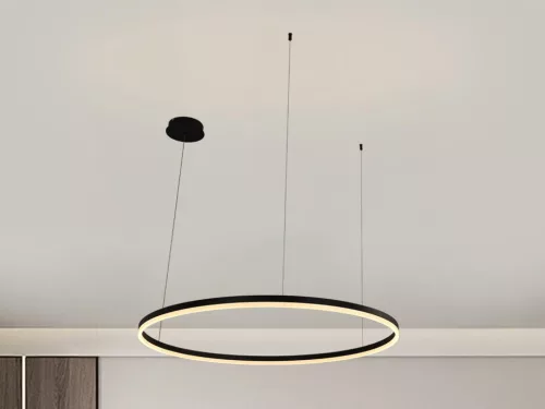 LED design mennyezeti lámpa 55W, 3700lm, 3000K-6500K, IP20, Ø800 mm, fekete - J4379/B