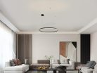 LED design mennyezeti lámpa 55W, 3700lm, 3000K-6500K, IP20, Ø800 mm, fekete - J4379/B