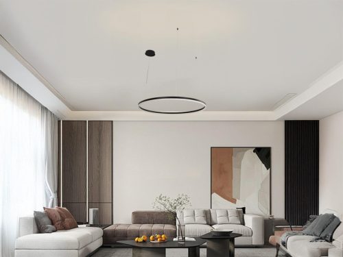 LED design mennyezeti lámpa 55W, 3700lm, 3000K-6500K, IP20, Ø800 mm, fekete - J4379/B