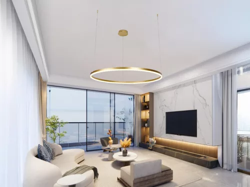 LED design mennyezeti lámpa 55W, 3700lm, 3000K-6500K, IP20, Ø800 mm, arany - J4379/G