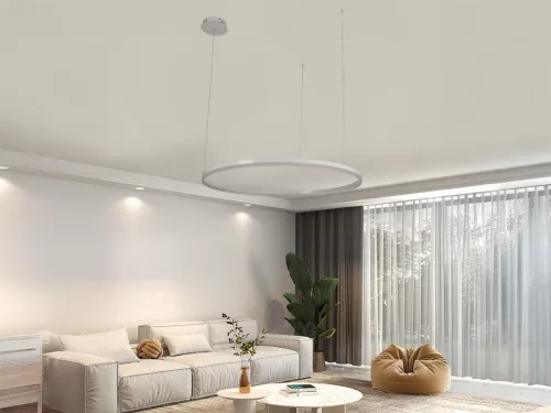 LED design mennyezeti lámpa 55W, 3700lm, 3000K-6500K, IP20, Ø800 mm, fehér - J4379/W