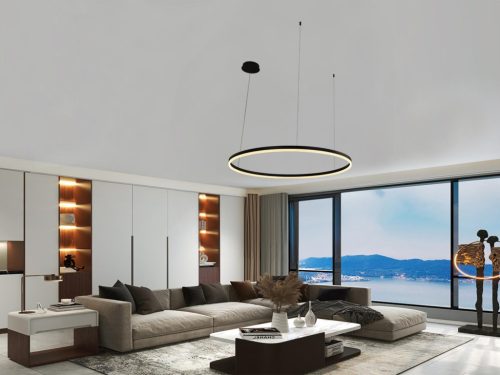 LED design mennyezeti lámpa 72W, 4800lm, 3000K-6500K, IP20, Ø1000 mm, fekete - J4380/B