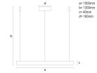 LED design mennyezeti lámpa 72W, 4800lm, 3000K-6500K, IP20, Ø1000 mm, arany - J4380/G