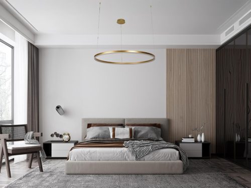 LED design mennyezeti lámpa 72W, 4800lm, 3000K-6500K, IP20, Ø1000 mm, arany - J4380/G