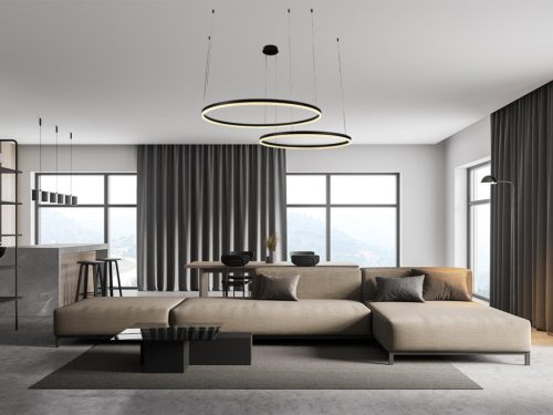 LED design mennyezeti lámpa 100W, 6500lm, 3000K-6500K, IP20, Ø600+800 mm - J4382/B