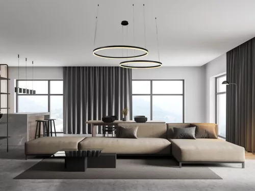 LED design mennyezeti lámpa 100W, 6500lm, 3000K-6500K, IP20, Ø600+800 mm - J4382/B