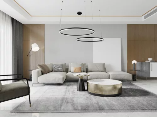 LED design mennyezeti lámpa 128W, 8500lm, 3000K-6500K, IP20, Ø800+1000 mm - J4383/B