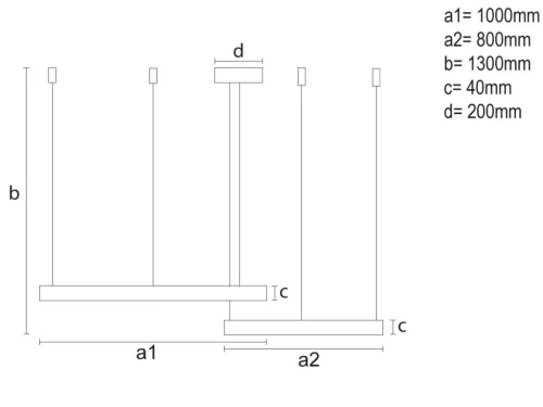 LED design mennyezeti lámpa 128W, 8500lm, 3000K-6500K, IP20, Ø800+1000 mm - J4383/B
