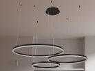 LED design mennyezeti lámpa 125W, 8200 lm, 3000K-6500K, fekete, IP20, Ø400+600+800 - J4384/B