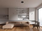 LED design mennyezeti lámpa 125W, 8200 lm, 3000K-6500K, fekete, IP20, Ø400+600+800 - J4384/B