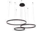 LED design mennyezeti lámpa 125W, 8200 lm, 3000K-6500K, fekete, IP20, Ø400+600+800 - J4384/B