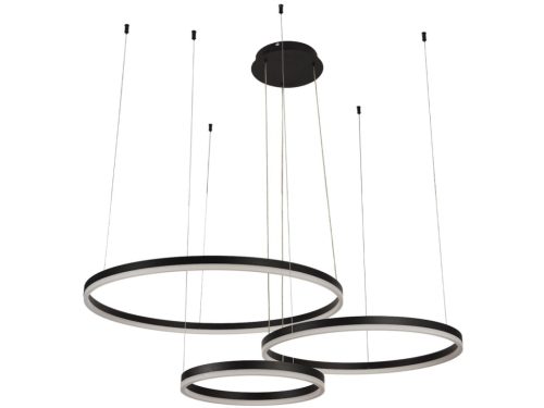 LED design mennyezeti lámpa 125W, 8200 lm, 3000K-6500K, fekete, IP20, Ø400+600+800 - J4384/B